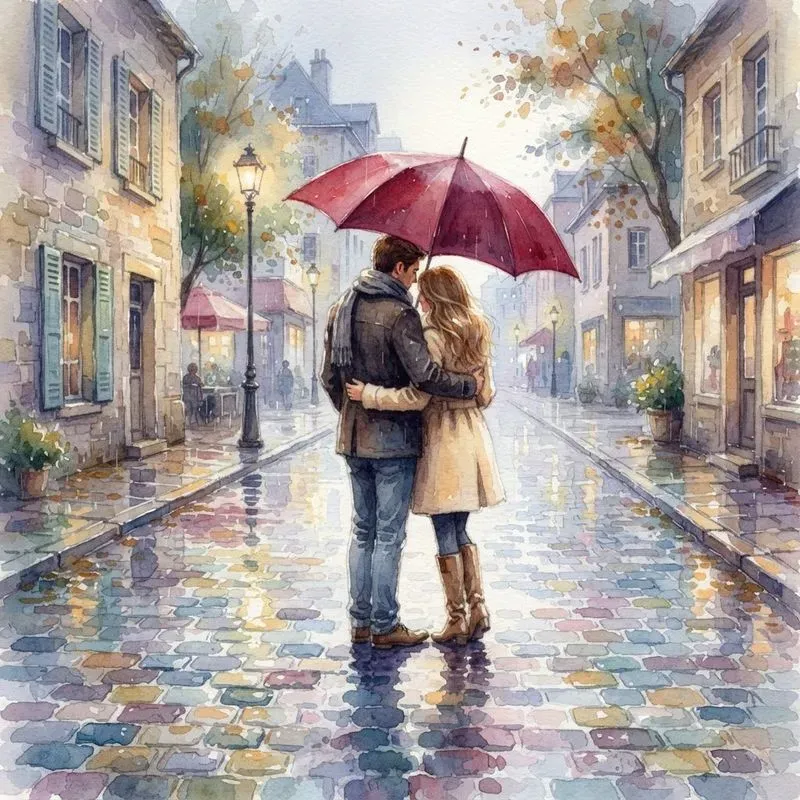 Handpainted Romantic Couples