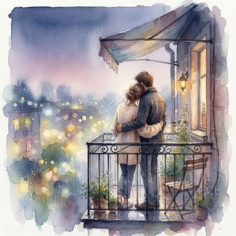Handpainted Romantic Couples