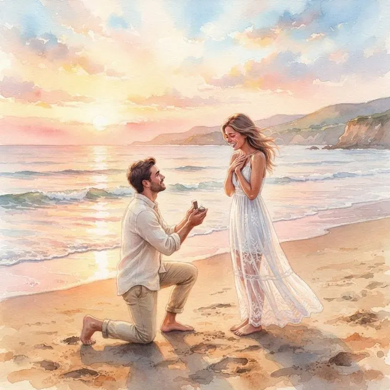 Handpainted Romantic Couples