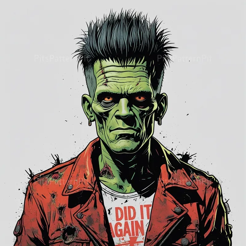 Punk Inspired Distressed Horror Tee Art