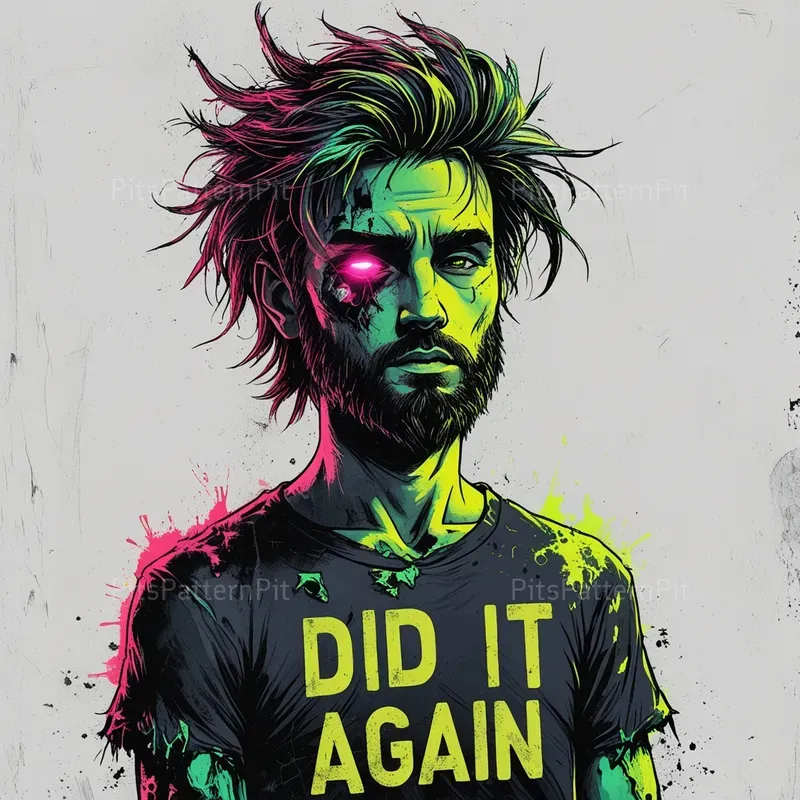 Punk Inspired Distressed Horror Tee Art