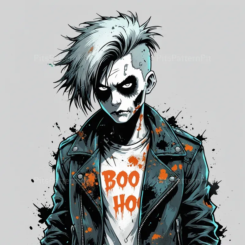 Punk Inspired Distressed Horror Tee Art