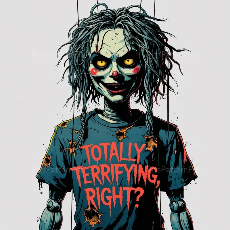 Punk Inspired Distressed Horror Tee Art