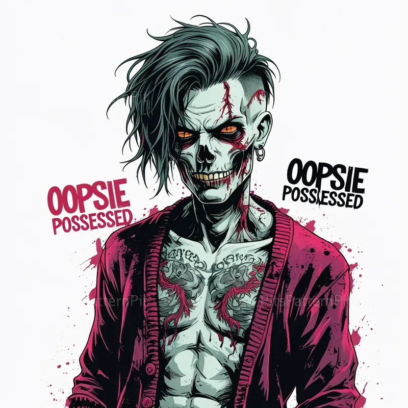 Punk Inspired Distressed Horror Tee Art