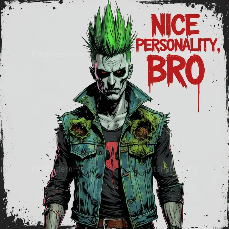 Punk Inspired Distressed Horror Tee Art