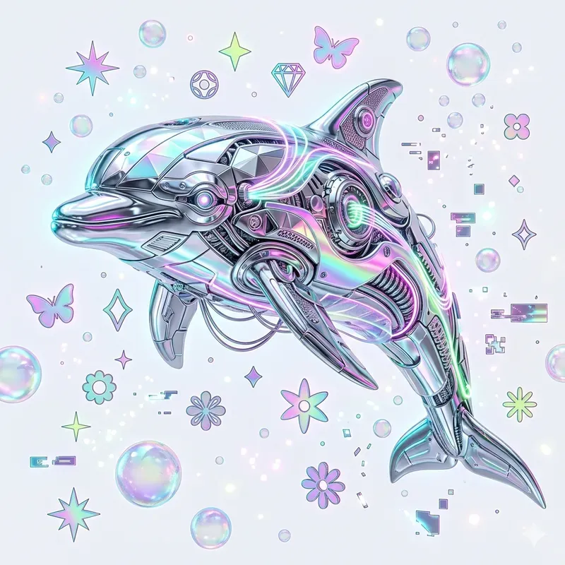 Holographic Y2k Summer Retro Icons