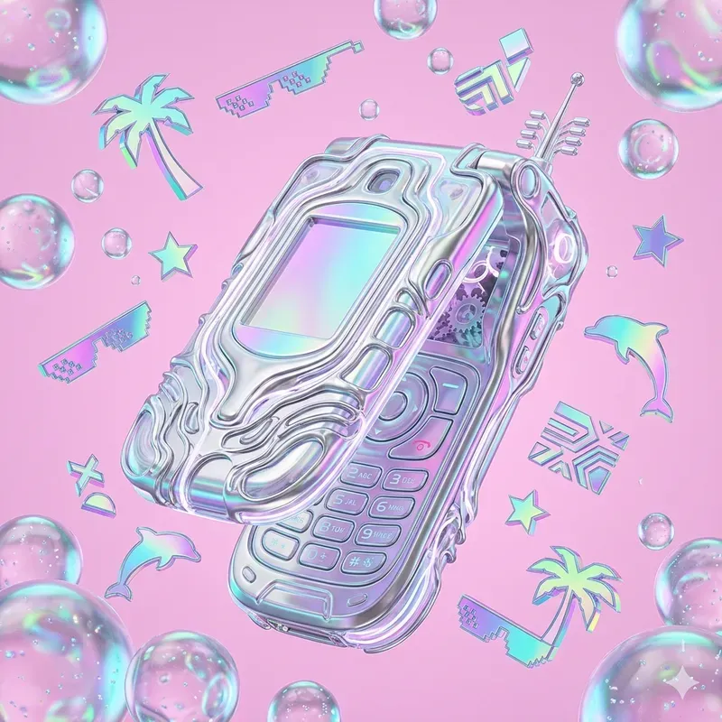 Holographic Y2k Summer Retro Icons