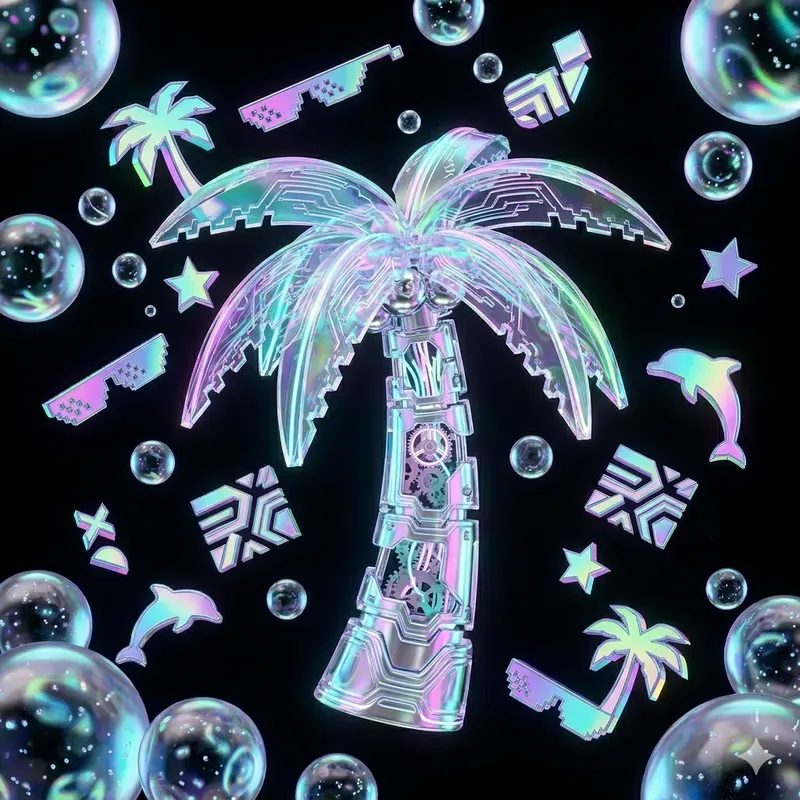 Holographic Y2k Summer Retro Icons