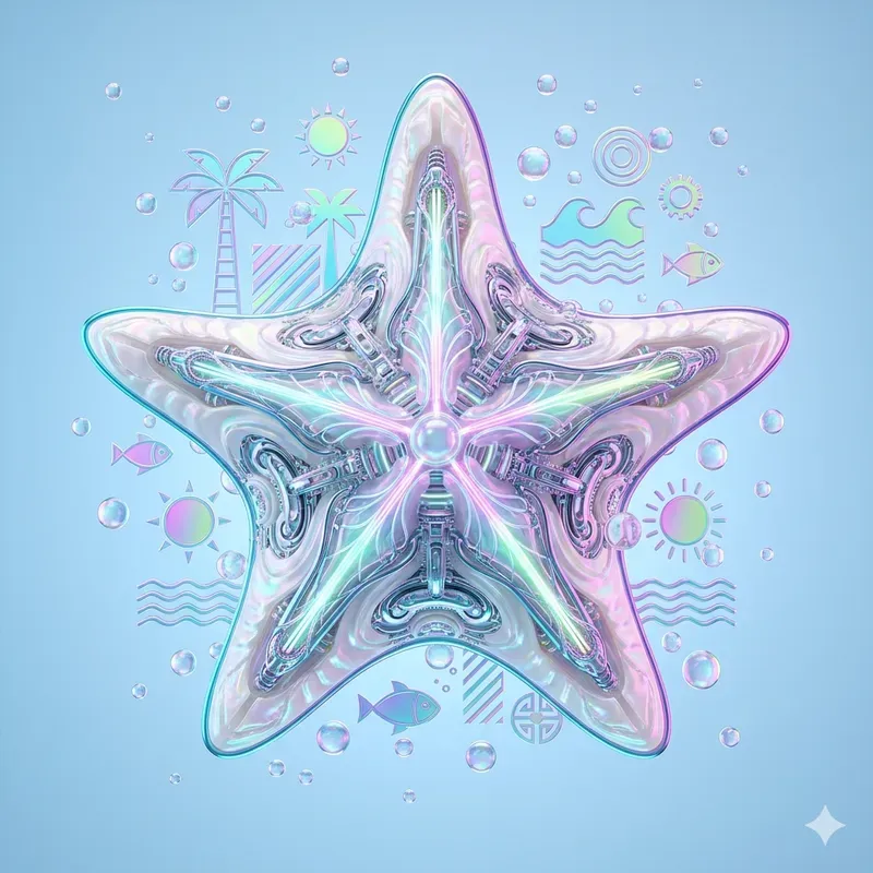 Holographic Y2k Summer Retro Icons