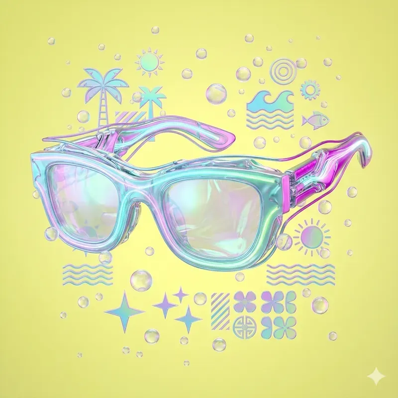 Holographic Y2k Summer Retro Icons