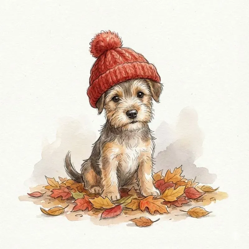 Cozy Autumn Watercolor Characters