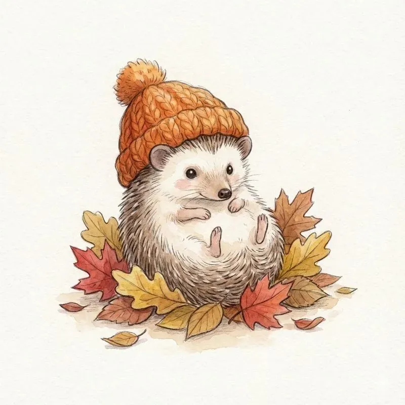 Cozy Autumn Watercolor Characters
