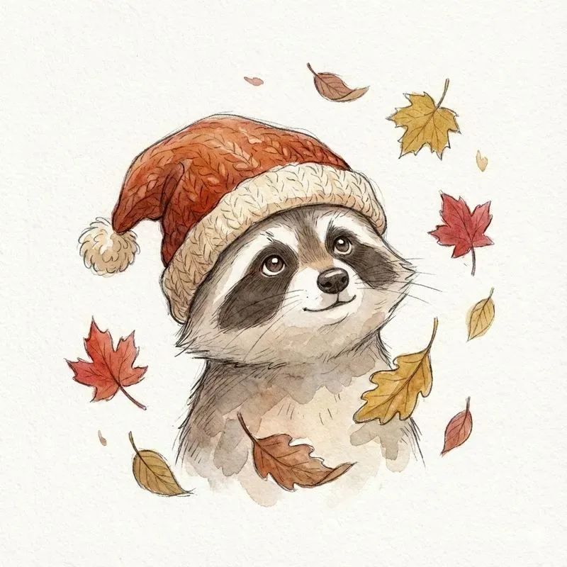 Cozy Autumn Watercolor Characters