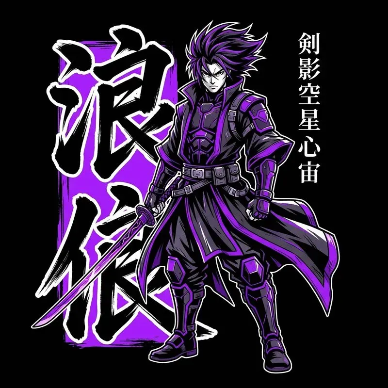 Anime Warrior T-shirt Posters