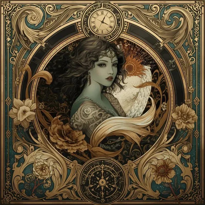 Ornate Fantasy Tapestry Mixed Media Art