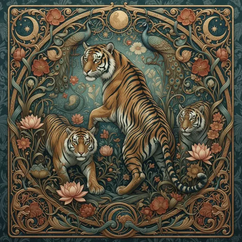 Ornate Fantasy Tapestry Mixed Media Art