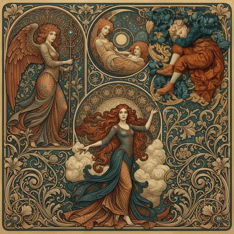 Ornate Fantasy Tapestry Mixed Media Art