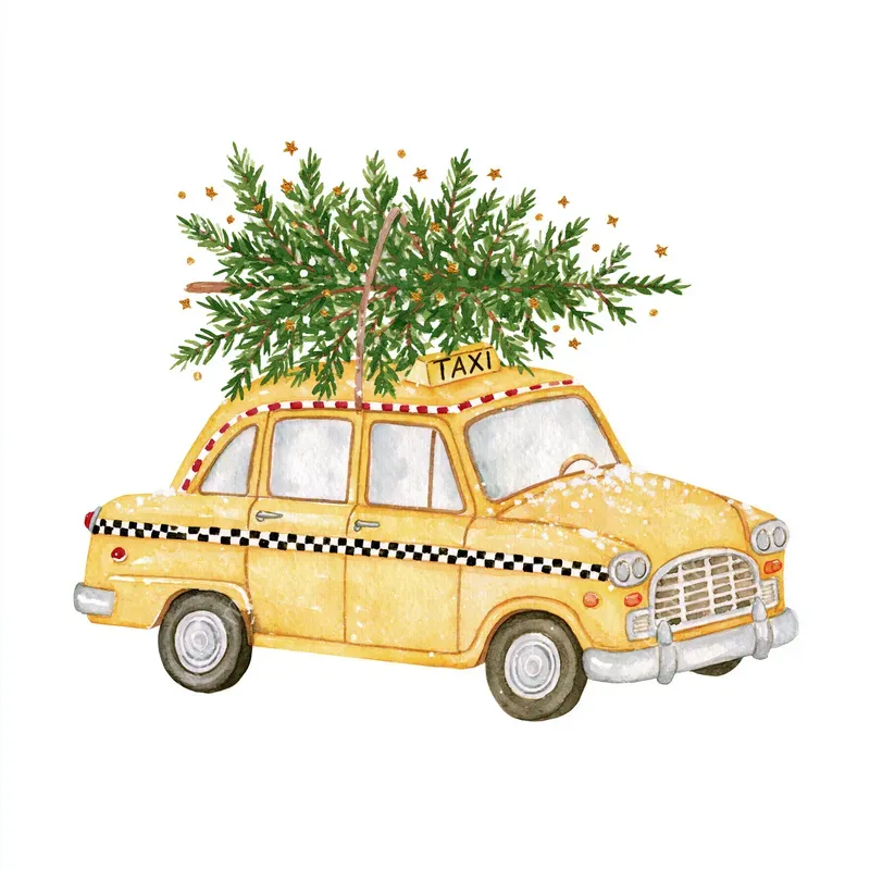 Christmas Newyork Watercolor Cliparts