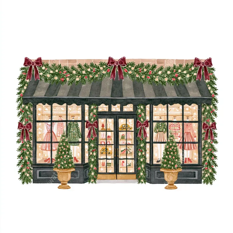 Christmas Newyork Watercolor Cliparts