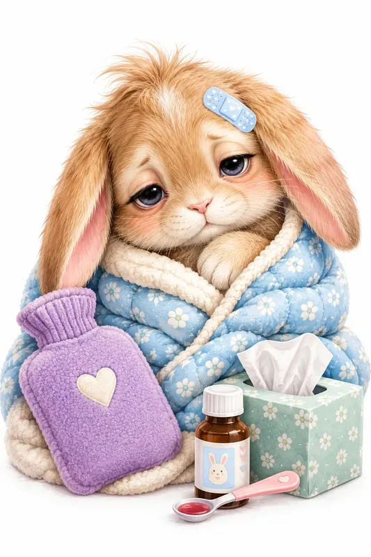 Cozy Sick Animal Storybook Illustrations