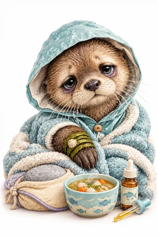 Cozy Sick Animal Storybook Illustrations
