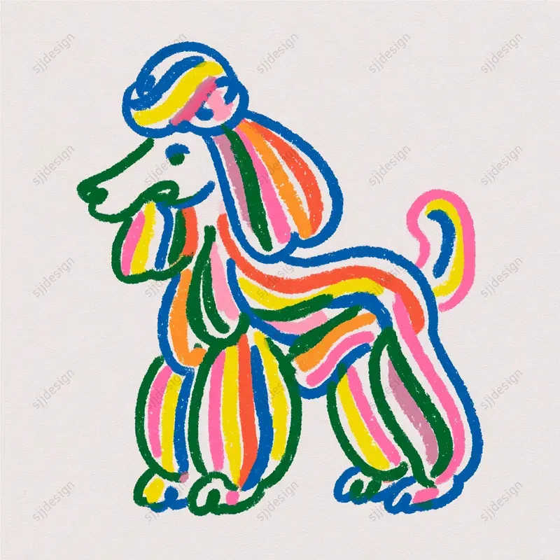 Rainbow Crayon Naive Drawings