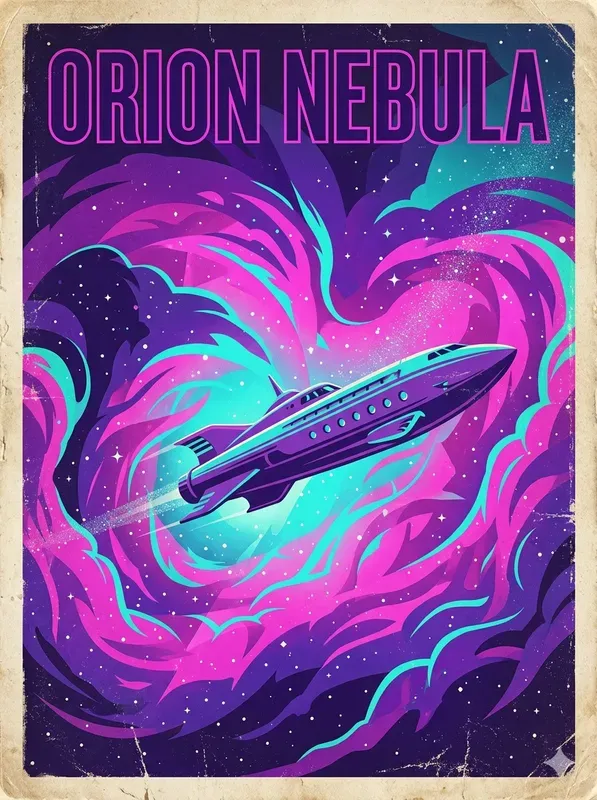 Retro Space Travel Art
