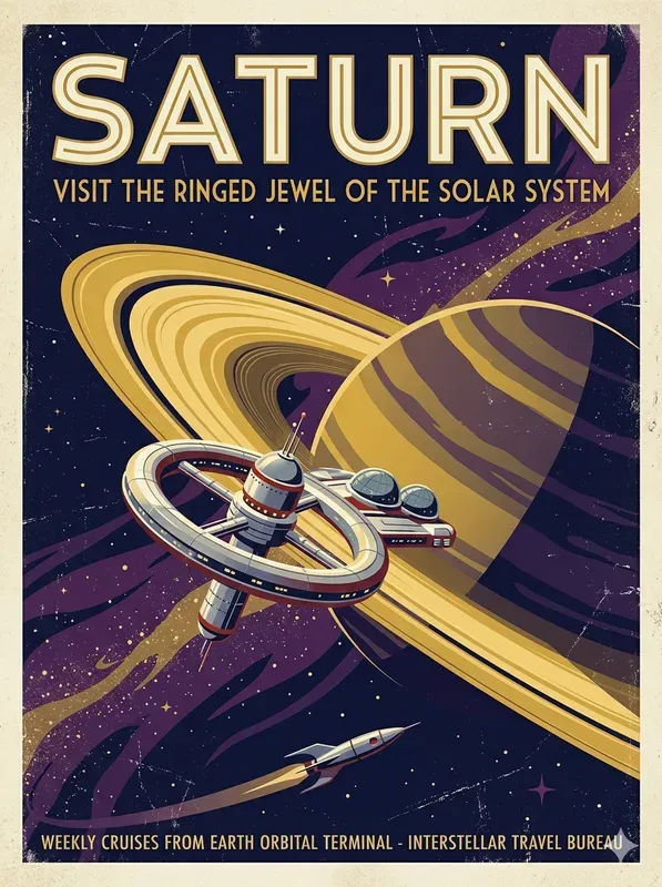 Retro Space Travel Art