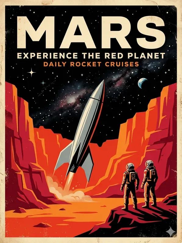 Retro Space Travel Art