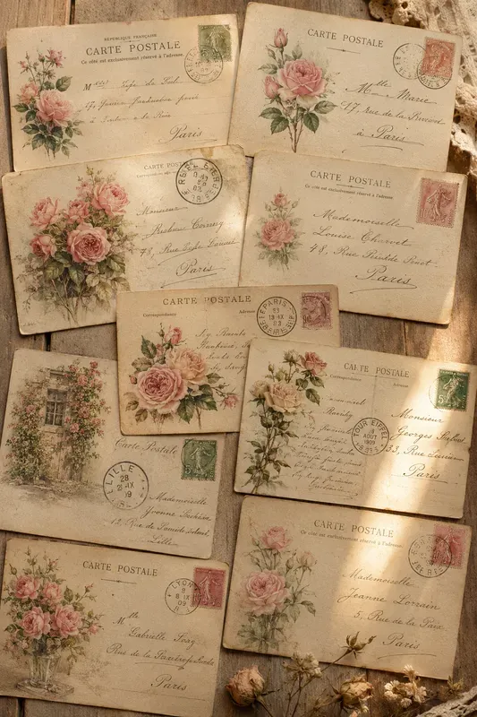 Vintage Botanical Postcard Collages