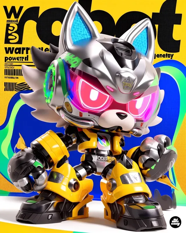 Chrome Mascot Art For Etsy