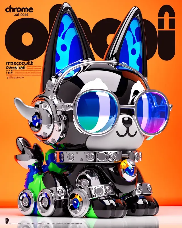 Chrome Mascot Art For Etsy