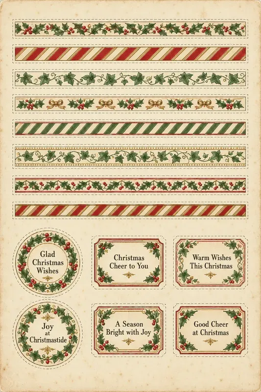 Vintage Christmas Ephemera Sheets