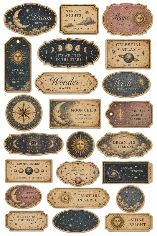 Antique Words Labels Sticker Packs 35