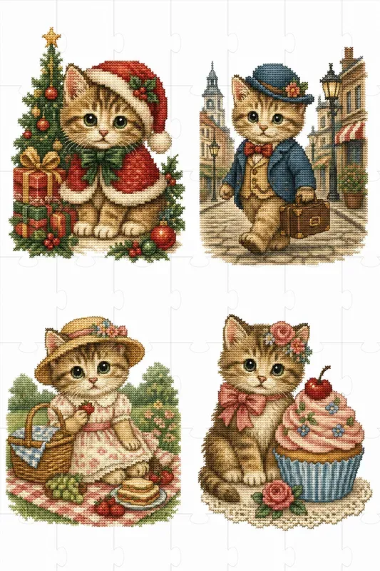 Vintage Kawaii Crossstitch Animals