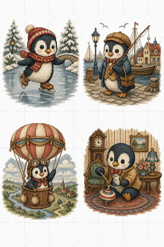 Vintage Kawaii Crossstitch Animals