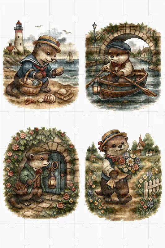 Vintage Kawaii Crossstitch Animals