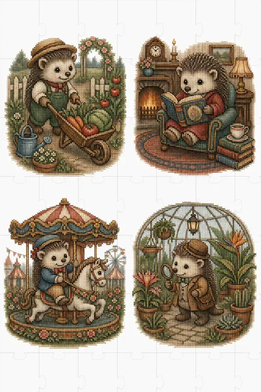 Vintage Kawaii Crossstitch Animals