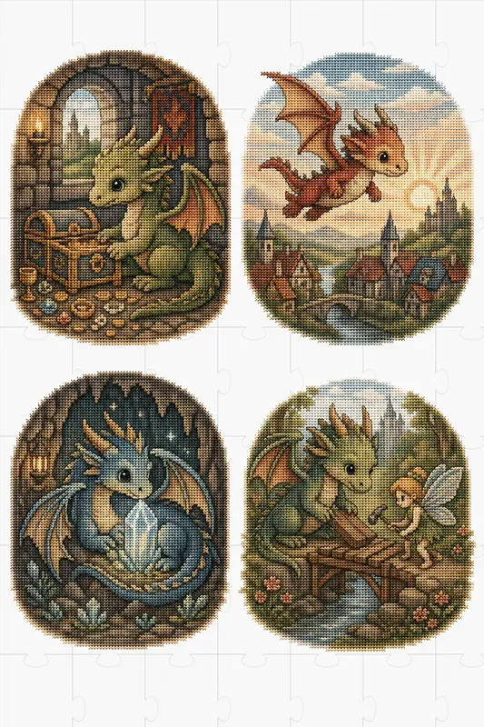 Vintage Kawaii Crossstitch Animals