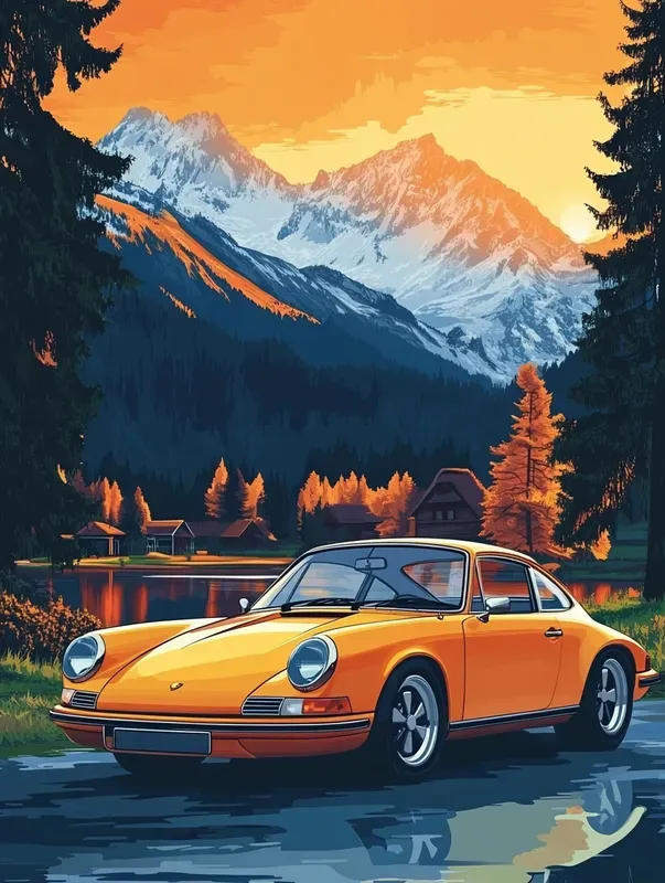 Customisable Vintage Car Posters