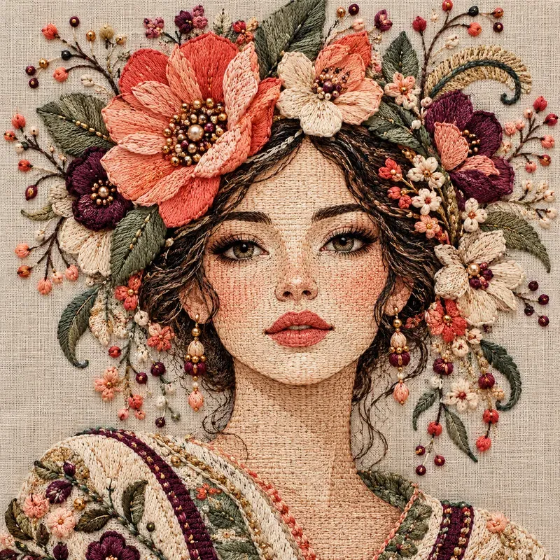 Artistic Embroidered Portraits