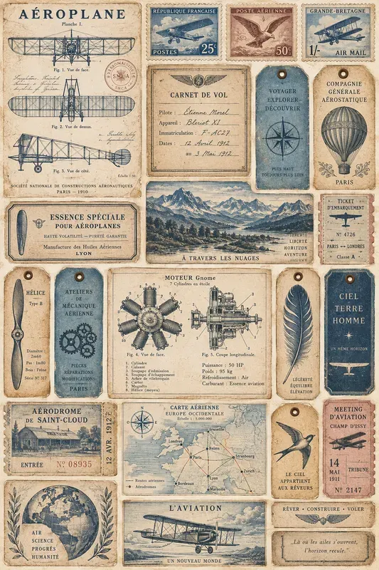 Vintage Junk Journal Ephemera Sheets