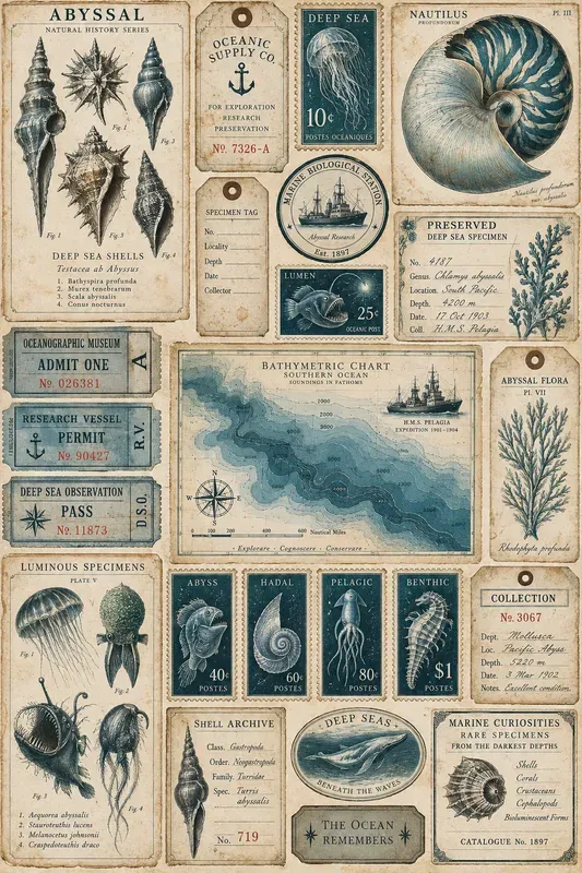 Vintage Junk Journal Ephemera Sheets