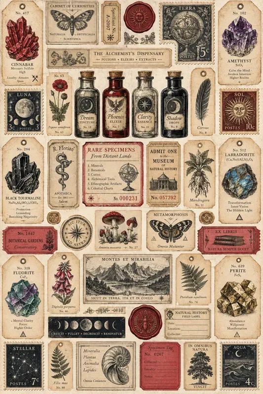Vintage Junk Journal Ephemera Sheets
