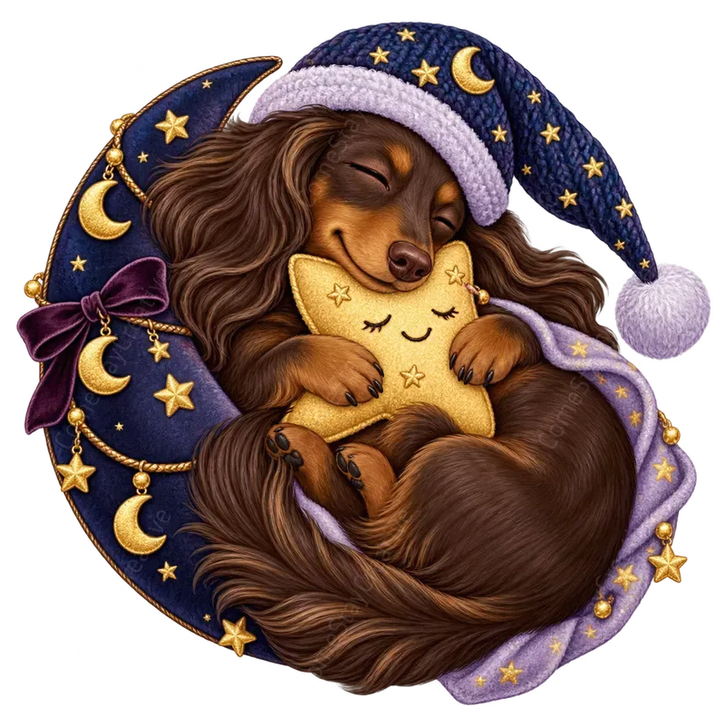 Cute Christmas Dachshund Cliparts