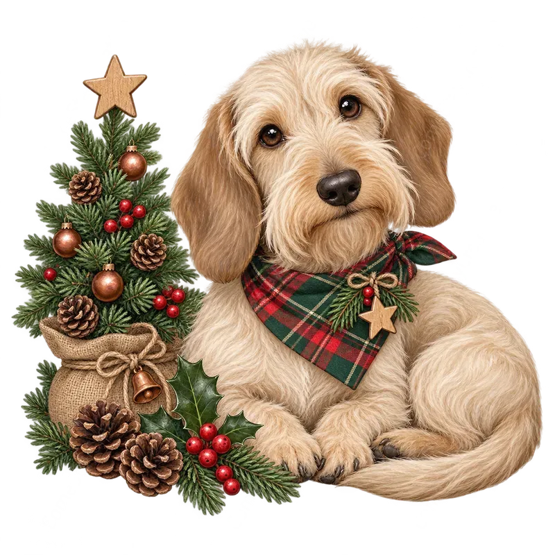 Cute Christmas Dachshund Cliparts