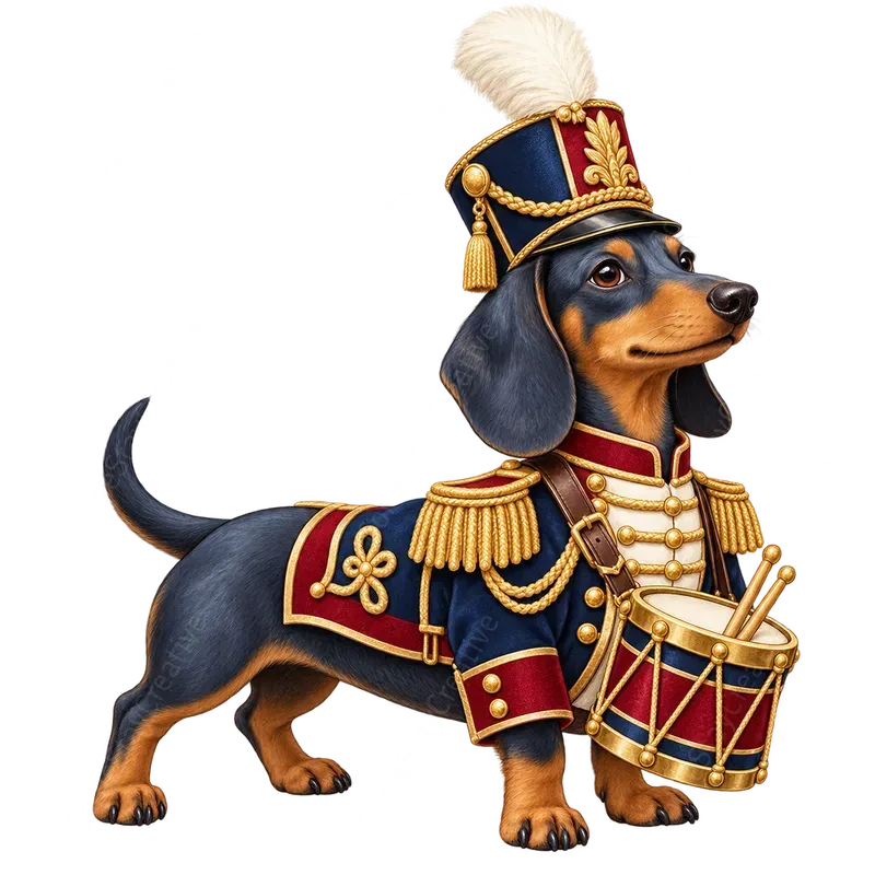 Cute Christmas Dachshund Cliparts