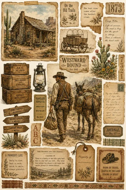 Vintage Western Ephemera Collages