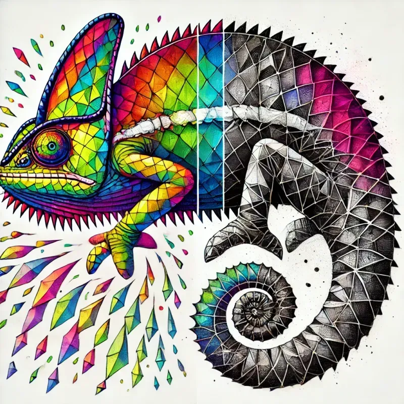 Halfcolored Animal Illustrations