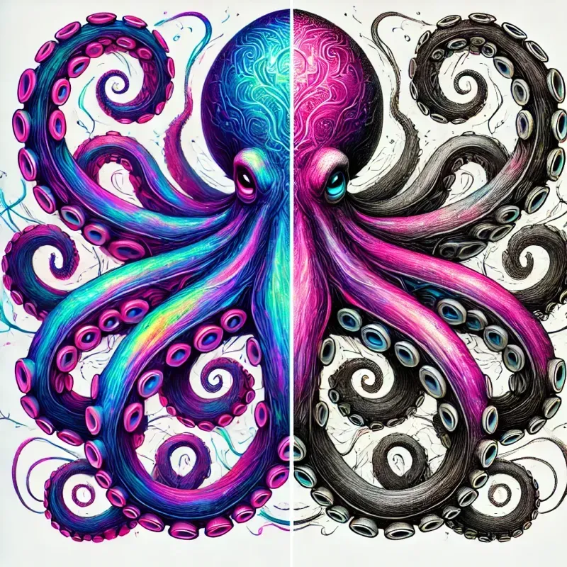 Halfcolored Animal Illustrations